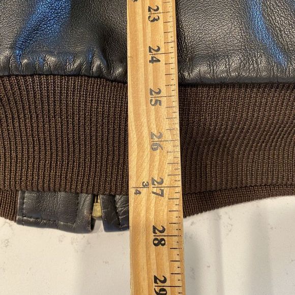 Vintage L.L. Bean Brown Leather Jacket Bummer A-2 G-1  - Picture 12 of 14